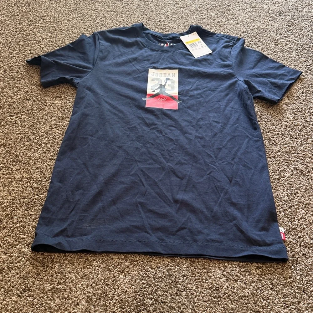 Jordan Graphic Tee in Black with Gold & Red Accents